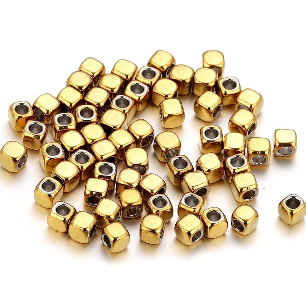 Jewelry Making Articles - 50pcs 2/3/4mm Stainless Steel Square Spacer