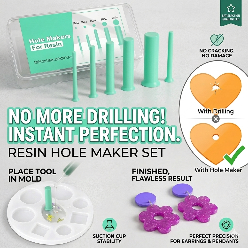 Jewelry Making Tool Kit - 35pcs Resin Hole Maker Set 2-8mm