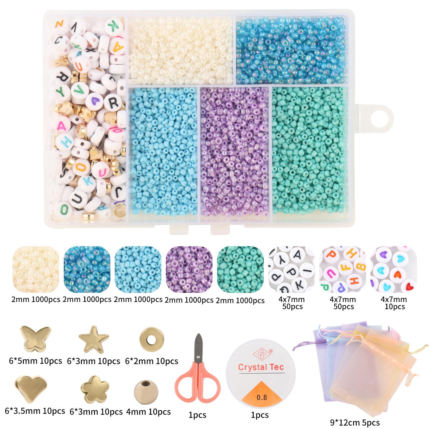 Jewelry Making Kit For Kids - 5000pcs Boxed Beads Kits Czech Glass
