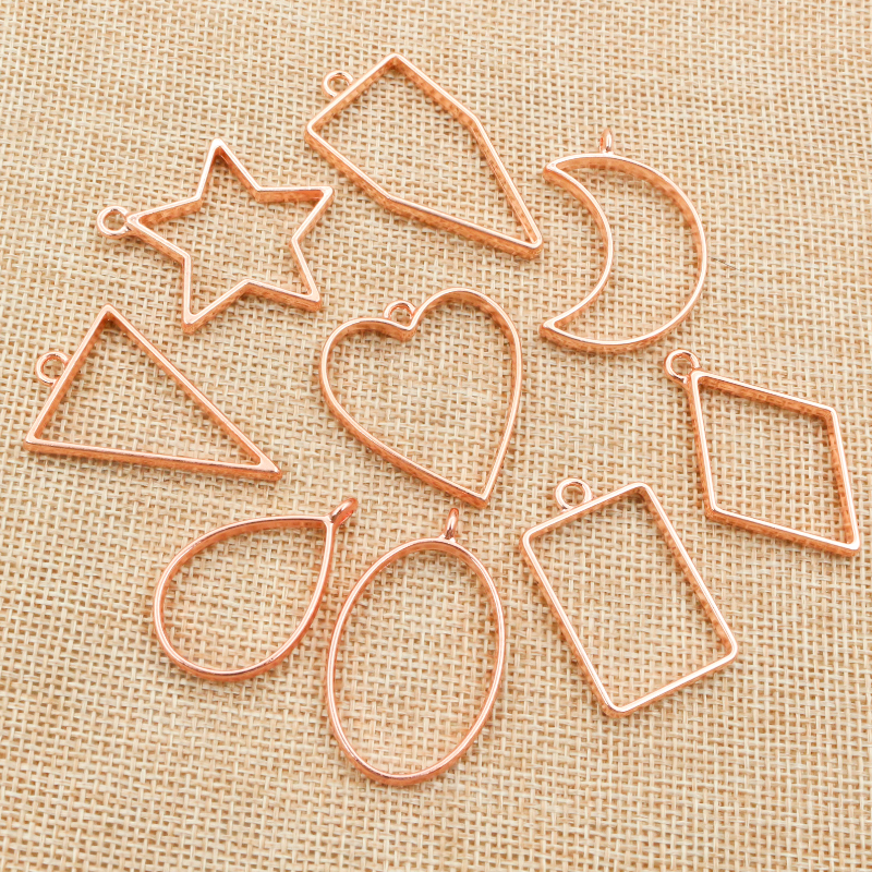 Pendant Blank Bezel - 10pcs Geometric Figure Charm Photo Frame