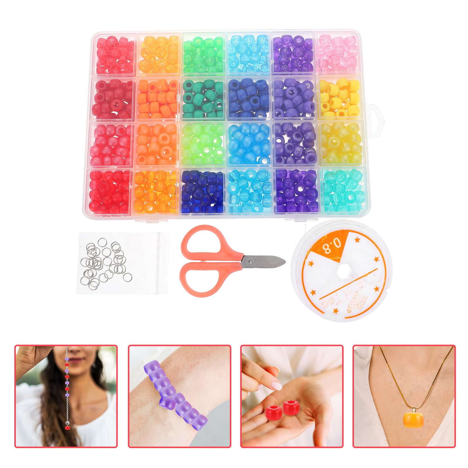 Jewelry Making Kit For Kids - 1Set Large Hole Beads DIY Beads
