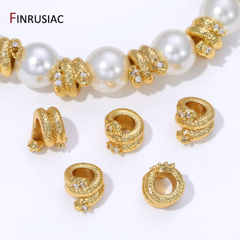 Jewelry Making Articles - 18K Gold Plated Brass Snake Shaped