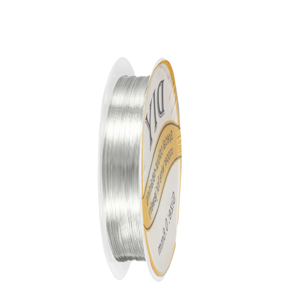Jewelry Making Articles - 1Roll Silver Copper Wire 0.3/0.4/0.5/0.6/0.8mm Bead