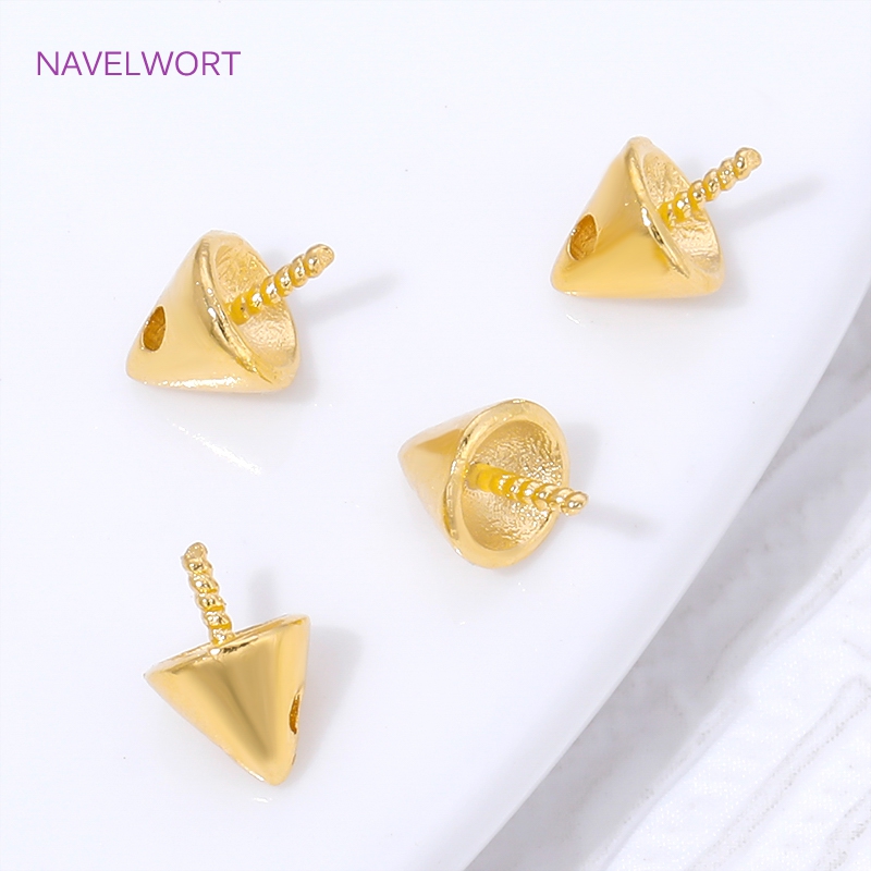 Jewelry Making Items - 18K Gold Plated Conical Beads Caps