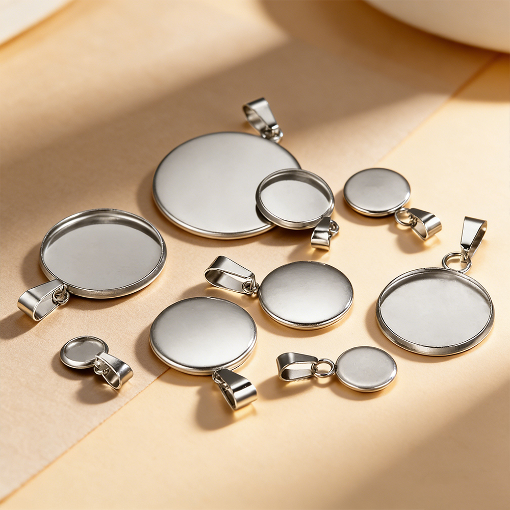 Pendant Blank Bezel - 10pcs 316 Stainless Steel 6~20mm Inner