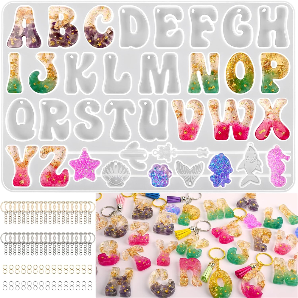 Jewelry Making Tool Kit - Alphabet Silicone Mold for Epoxy Resin