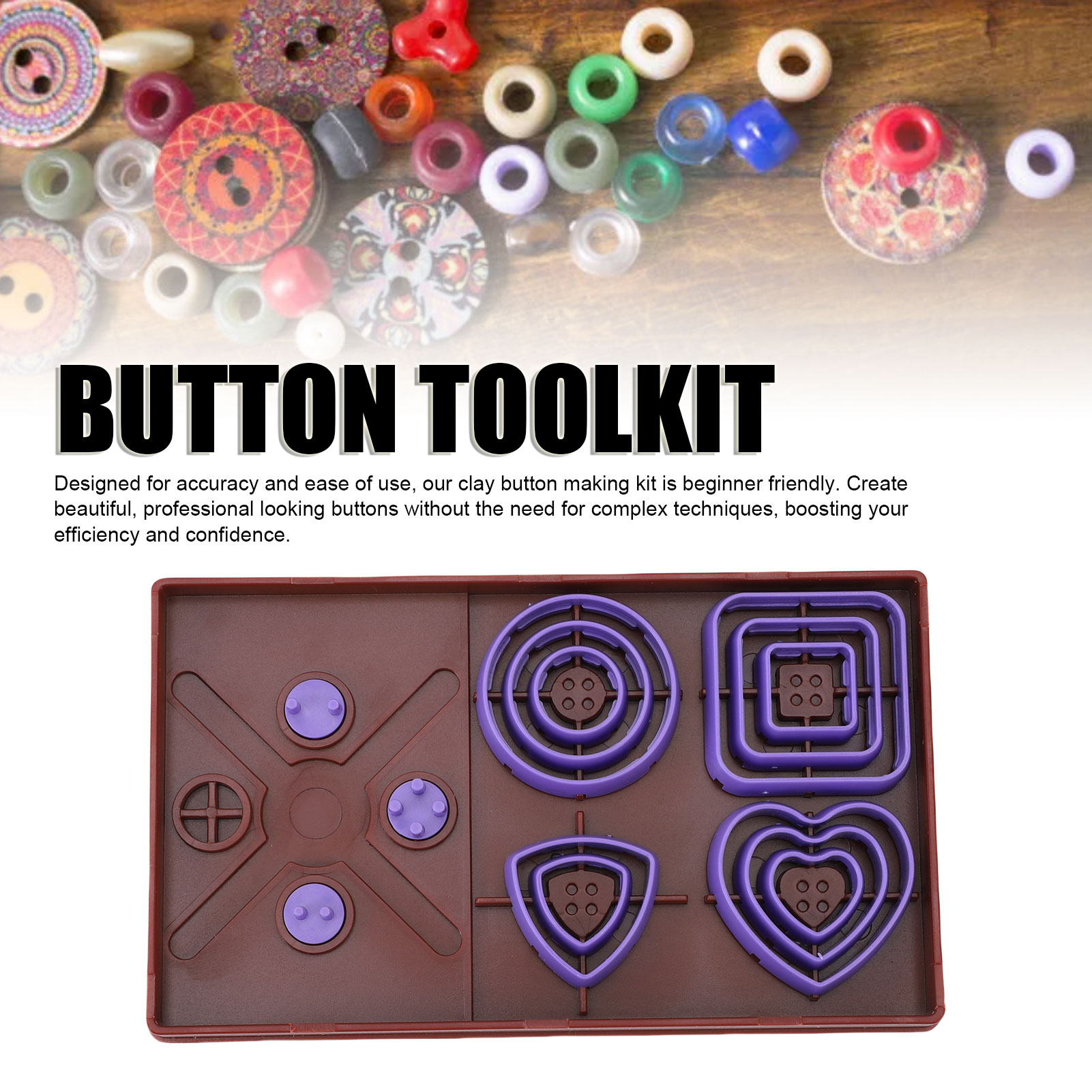 Jewelry Making Tool Kit - 2Pcs Button Toolkit 4 Shapes 3