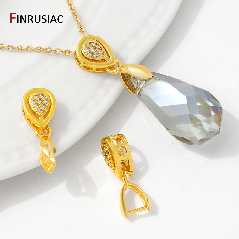 Jewelry Making Articles - 18K Gold Plated Brass With Zircon