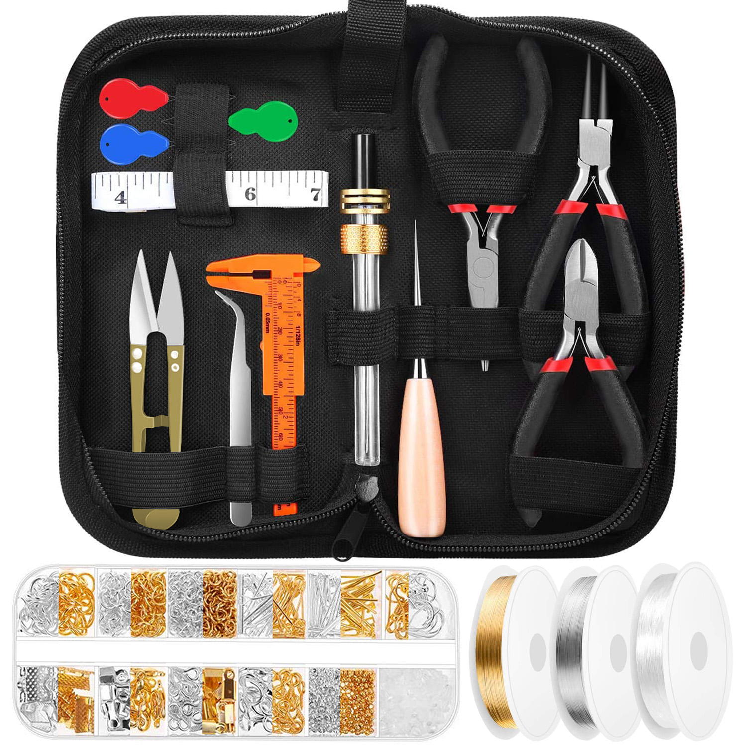 Jewelry Making Round Nose Pliers - 24Pcs Jewelry Making Tools Kit with