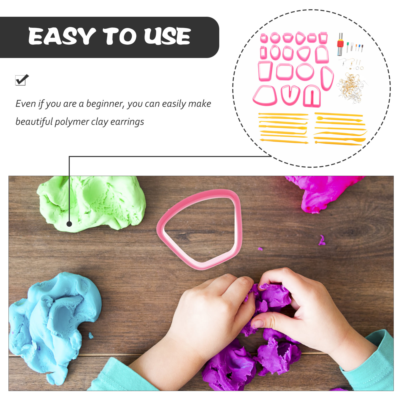1Set Polymer Clay Cutter Kit S - Jewelry Making Tool Kit incelemesi ve fiyatı
