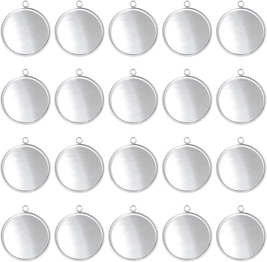 20 Pieces Stainless Steel Roun - Pendant Blank Bezel incelemesi ve fiyatı
