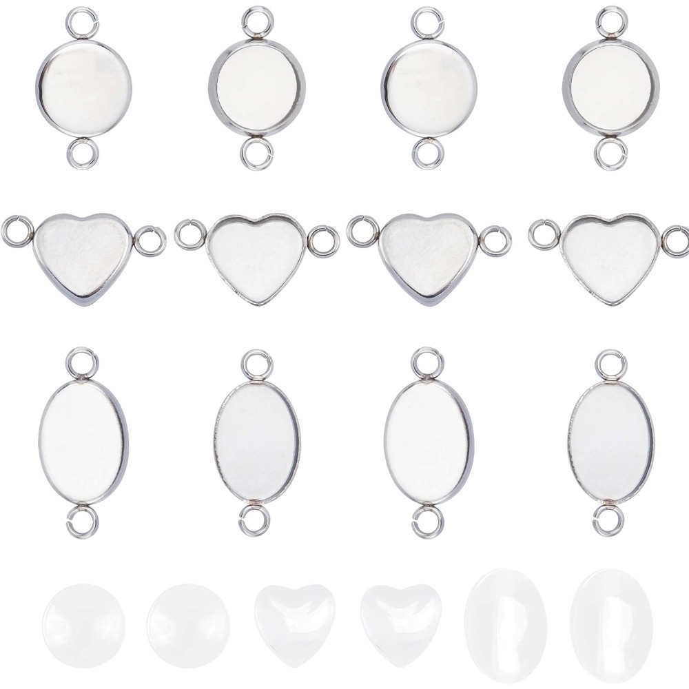30 Sets Oval/Flat Round/Heart  - Pendant Blank Bezel incelemesi ve fiyatı