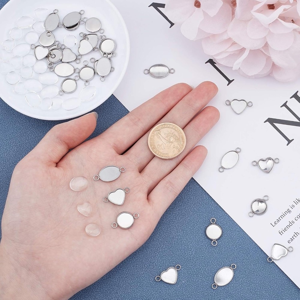 30 Sets Oval/Flat Round/Heart  - Pendant Blank Bezel incelemesi ve fiyatı