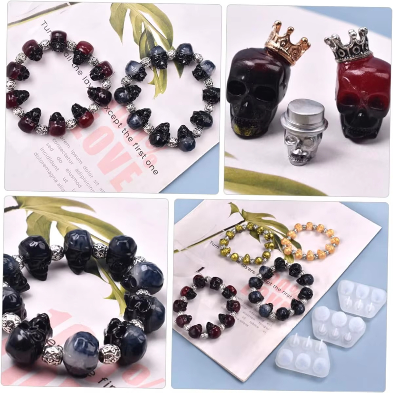 3Pcs Skull Pendant Resin Mold  - Jewelry Making Mold incelemesi ve fiyatı