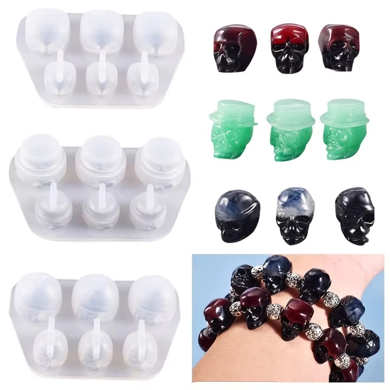 3Pcs Skull Pendant Resin Mold  - Jewelry Making Mold incelemesi ve fiyatı
