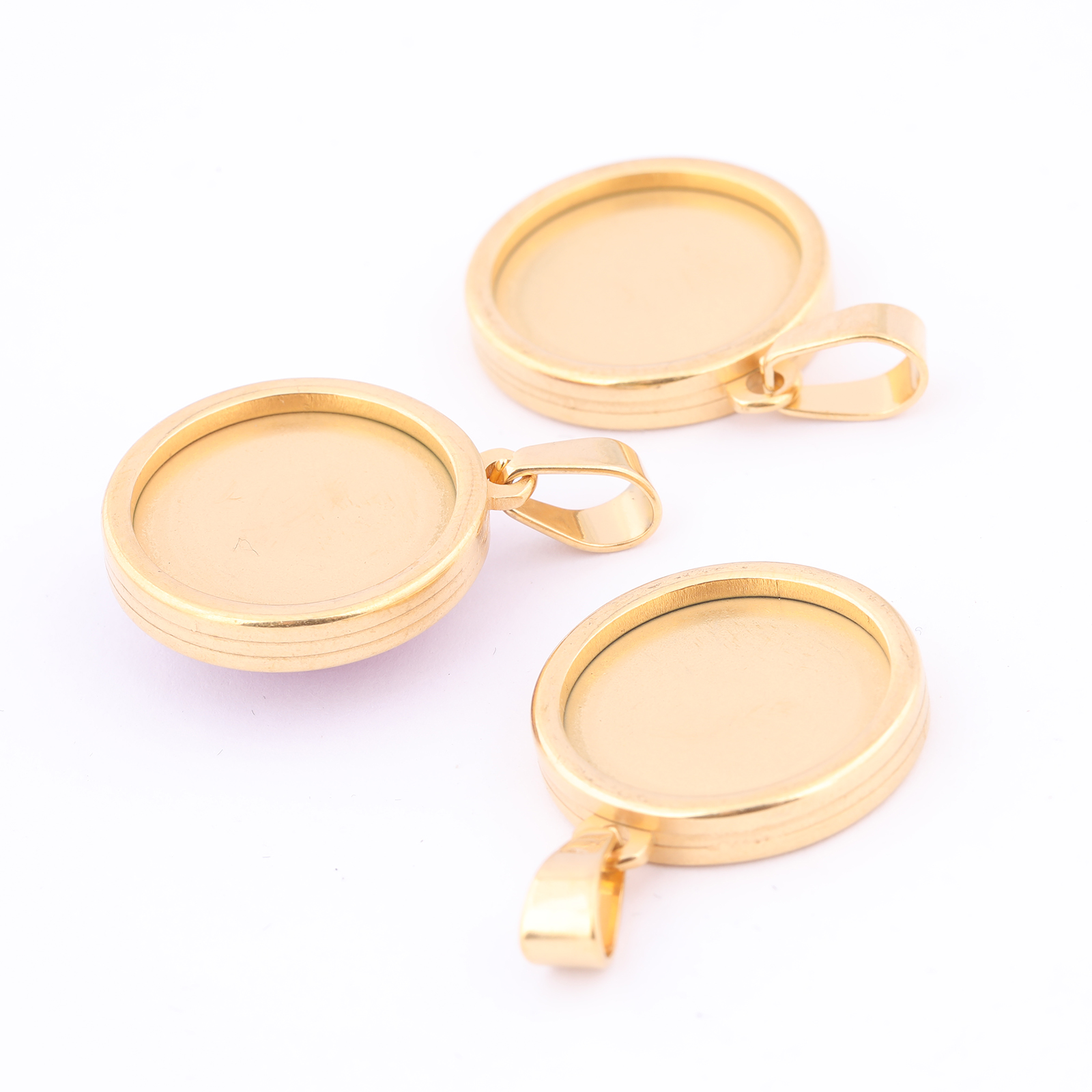 5pcs Stainless Steel Gold Plat - Pendant Blank Bezel incelemesi ve fiyatı