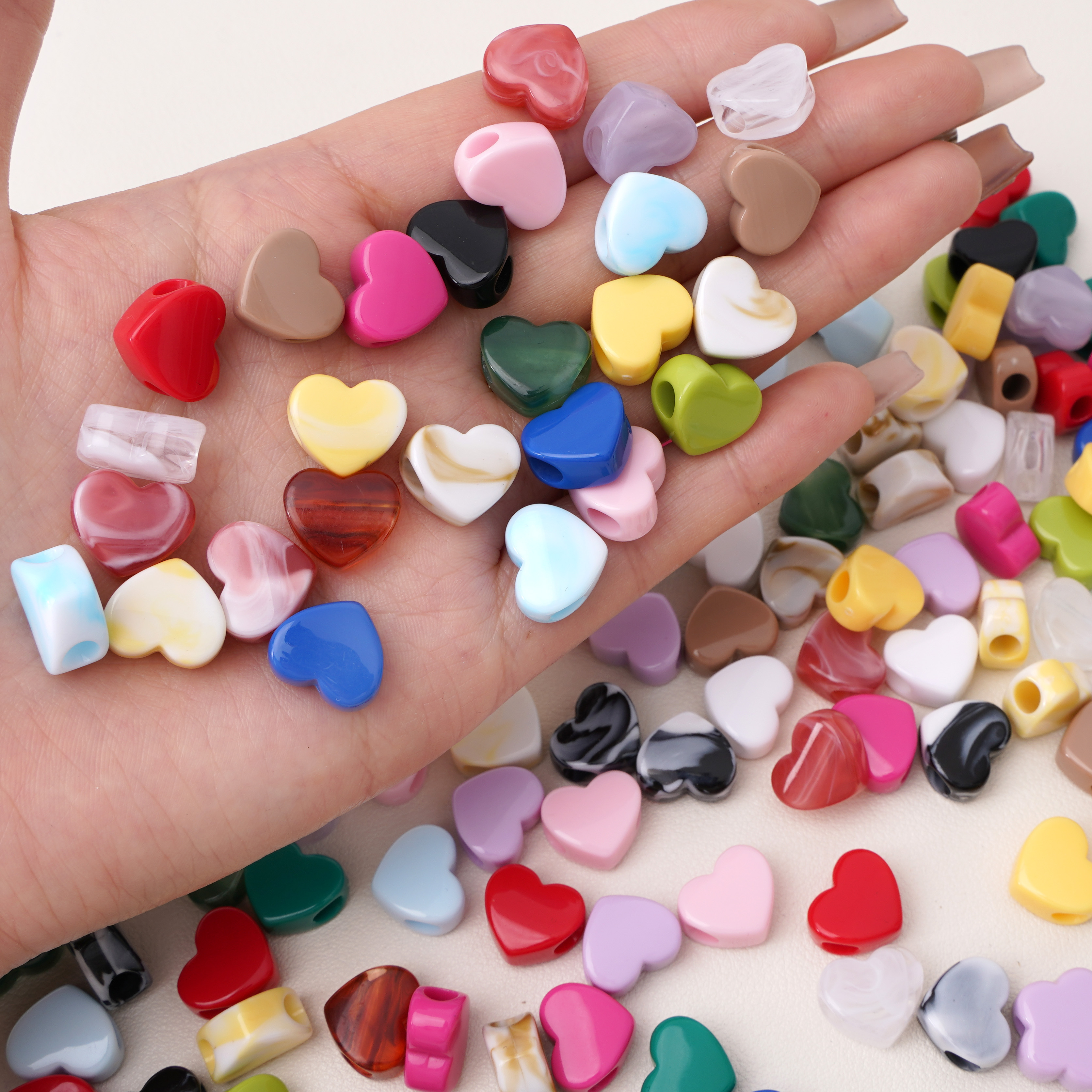 10-30Pcs Acrylic Large Hole He - Jewelry Making Items incelemesi ve fiyatı