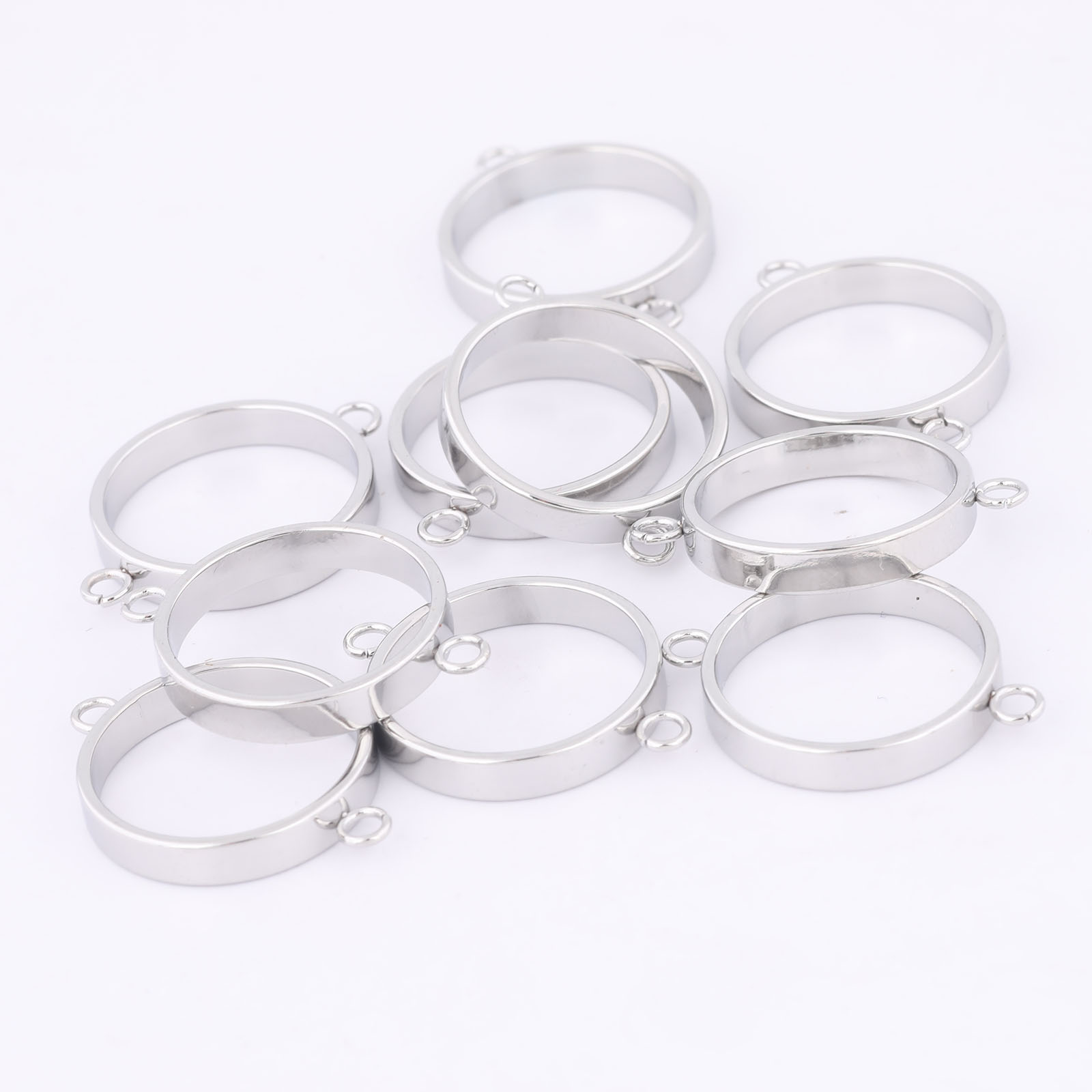 10pcs Stainless Steel 14mm Ope - Pendant Blank Bezel incelemesi ve fiyatı