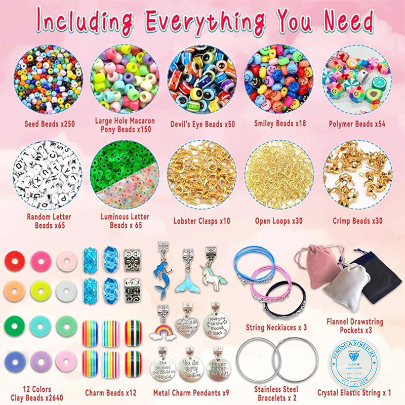 3400pcs Beads Charms Jewelry M - Jewelry Making Kit For Kids incelemesi ve fiyatı