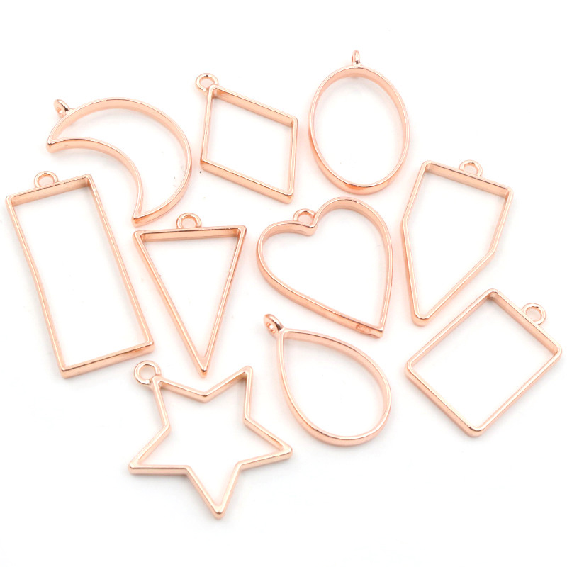 10pcs Geometric Figure Charm P - Pendant Blank Bezel incelemesi ve fiyatı