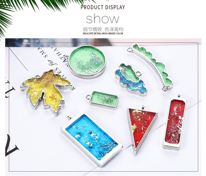 10pcs Geometric Figure Charm P - Pendant Blank Bezel incelemesi ve fiyatı