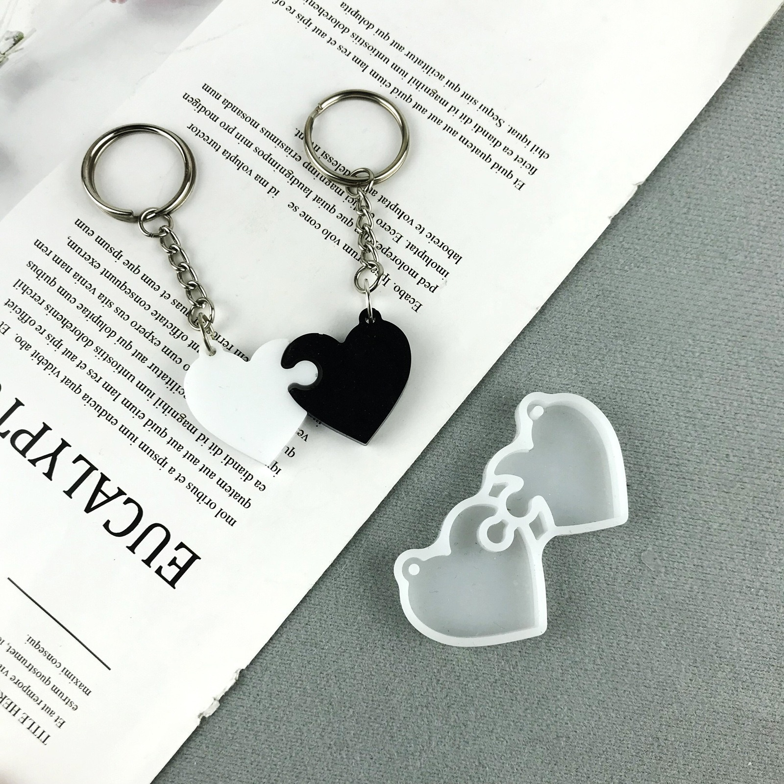 Heart Keychain Epoxy Resin Sil - Jewelry Making For Couples incelemesi ve fiyatı