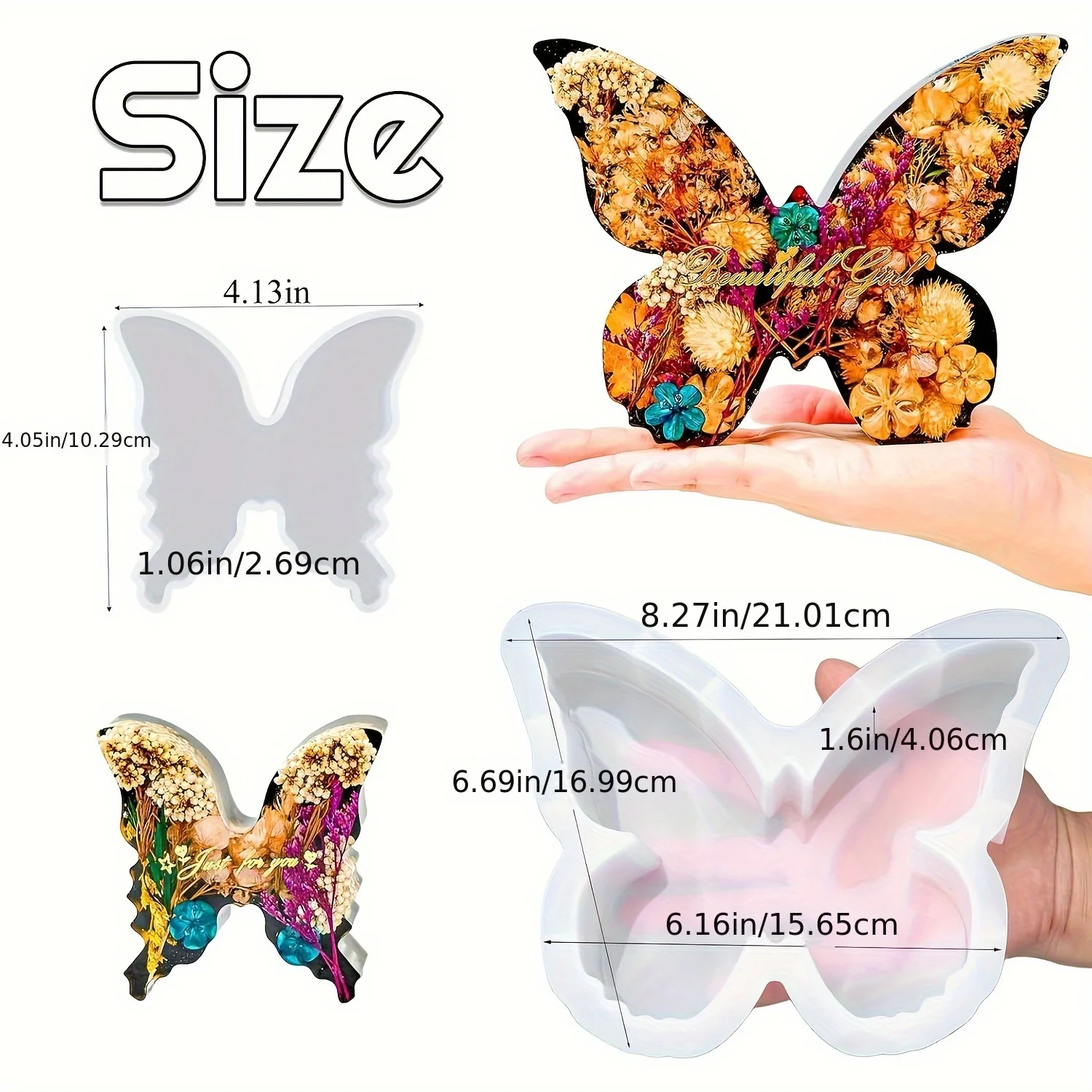 Two sizes of butterfly resin m - Jewelry Making Mold incelemesi ve fiyatı