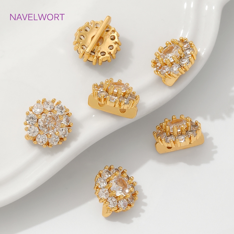 18K Gold Plated Inlaid Zircon  - Jewelry Making Articles incelemesi ve fiyatı