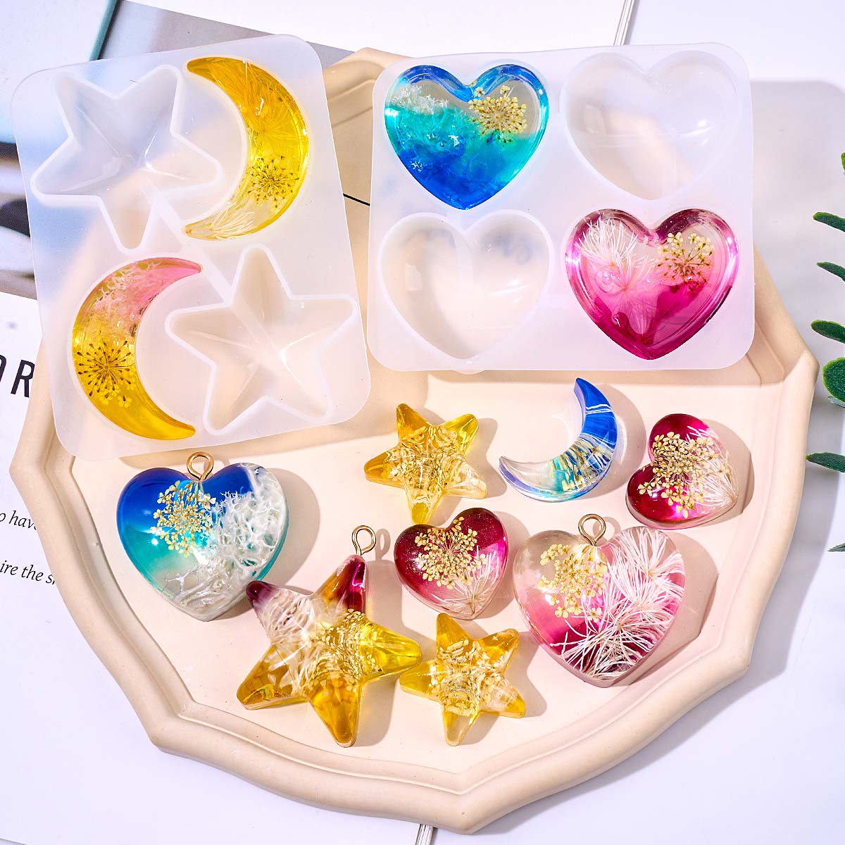 Heart Star Moon Pendant Silico - Jewelry Making Mold incelemesi ve fiyatı