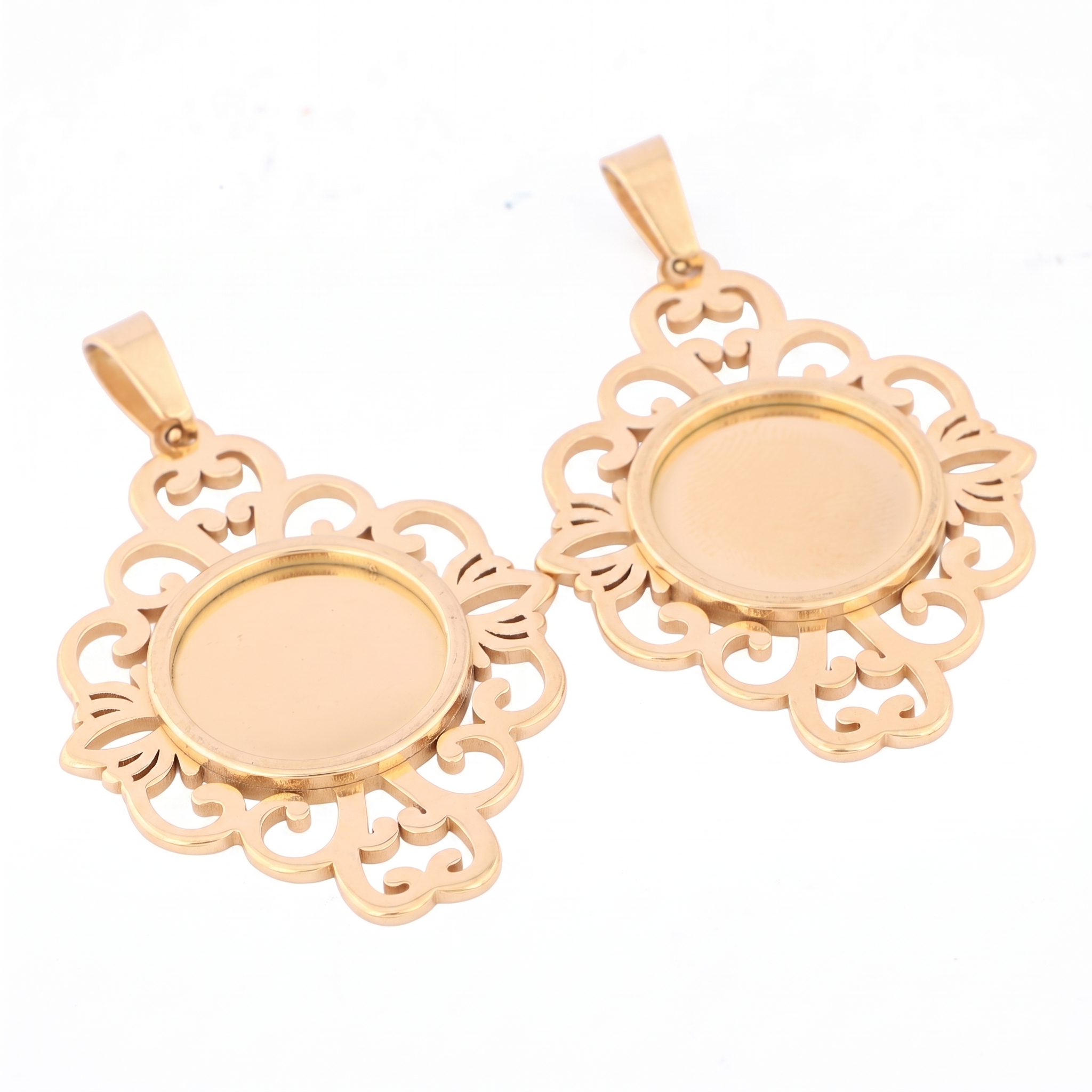 5pcs Stainless Steel Filigree  - Pendant Blank Bezel incelemesi ve fiyatı
