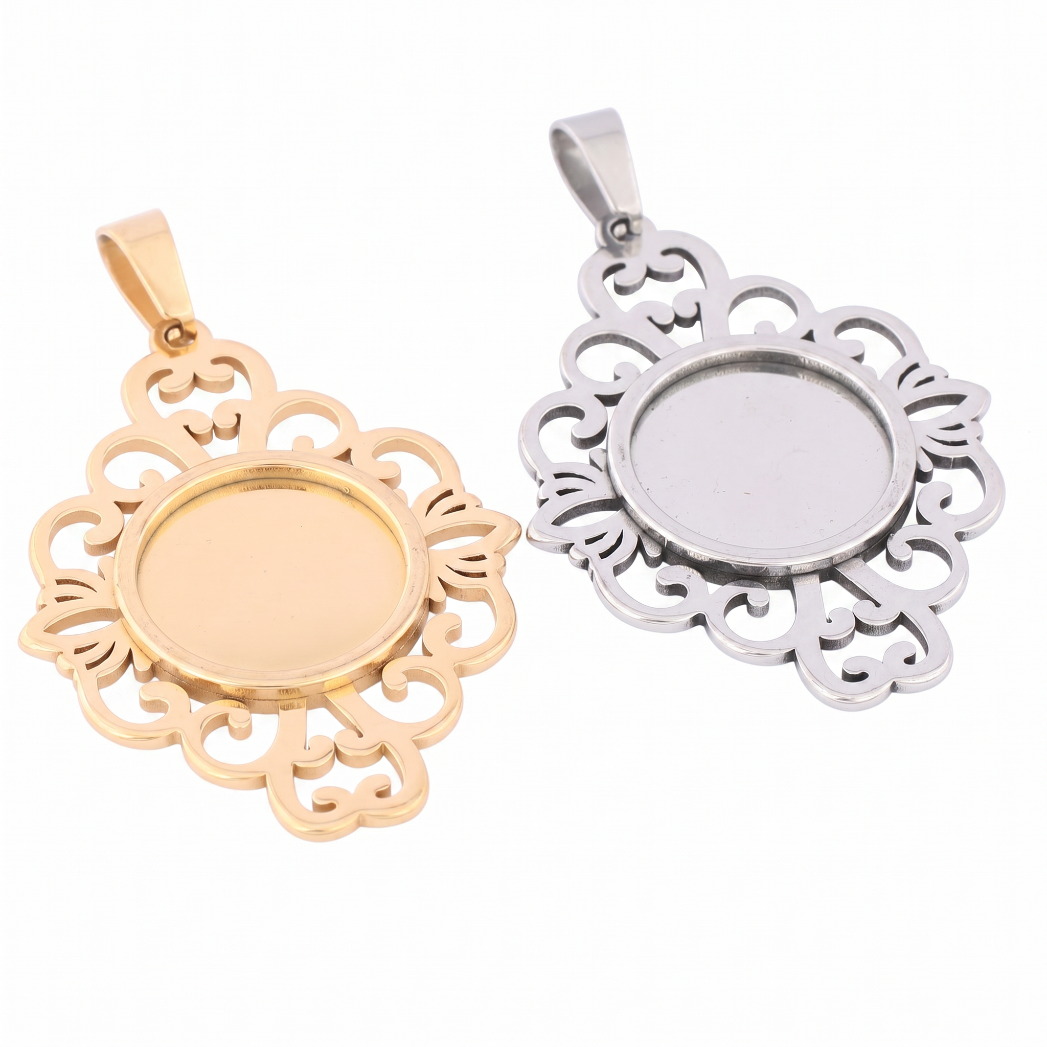 5pcs Stainless Steel Filigree  - Pendant Blank Bezel incelemesi ve fiyatı