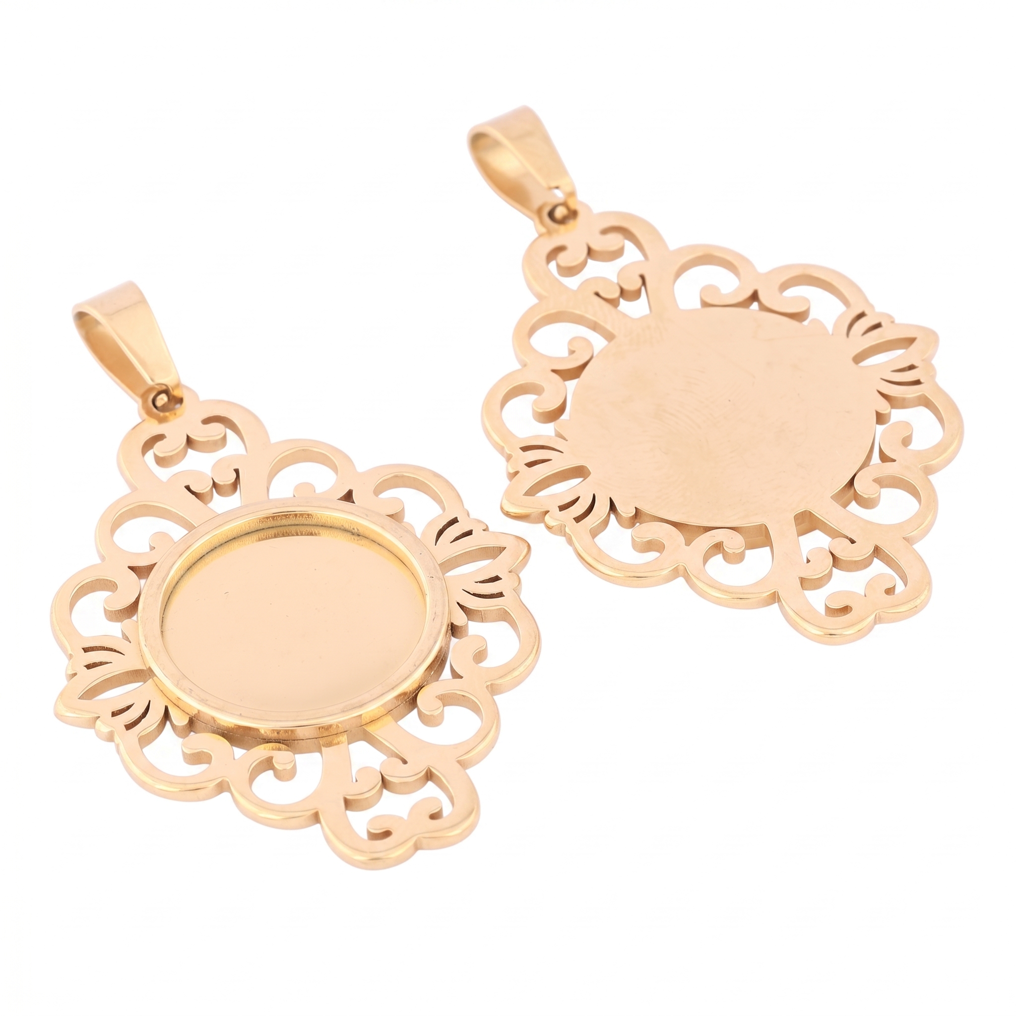 5pcs Stainless Steel Filigree  - Pendant Blank Bezel incelemesi ve fiyatı