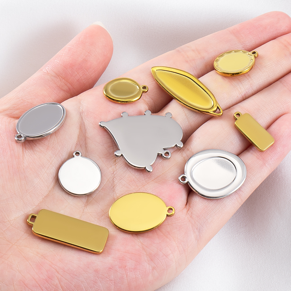 5pcs Stainless Steel Geometry  - Pendant Blank Bezel incelemesi ve fiyatı