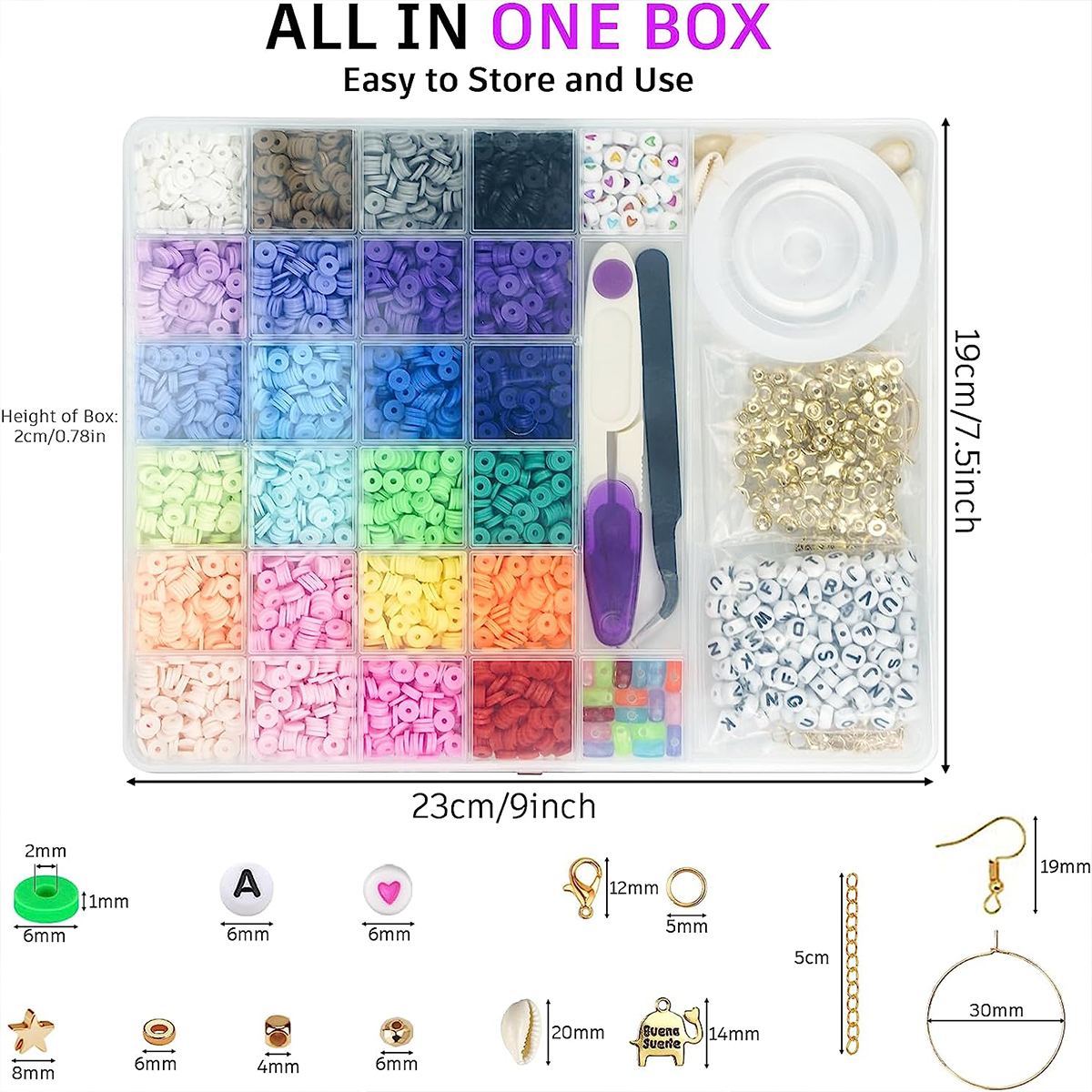 6000 Pcs 24 Colors Flat Round  - Jewelry Making Kit For Kids incelemesi ve fiyatı