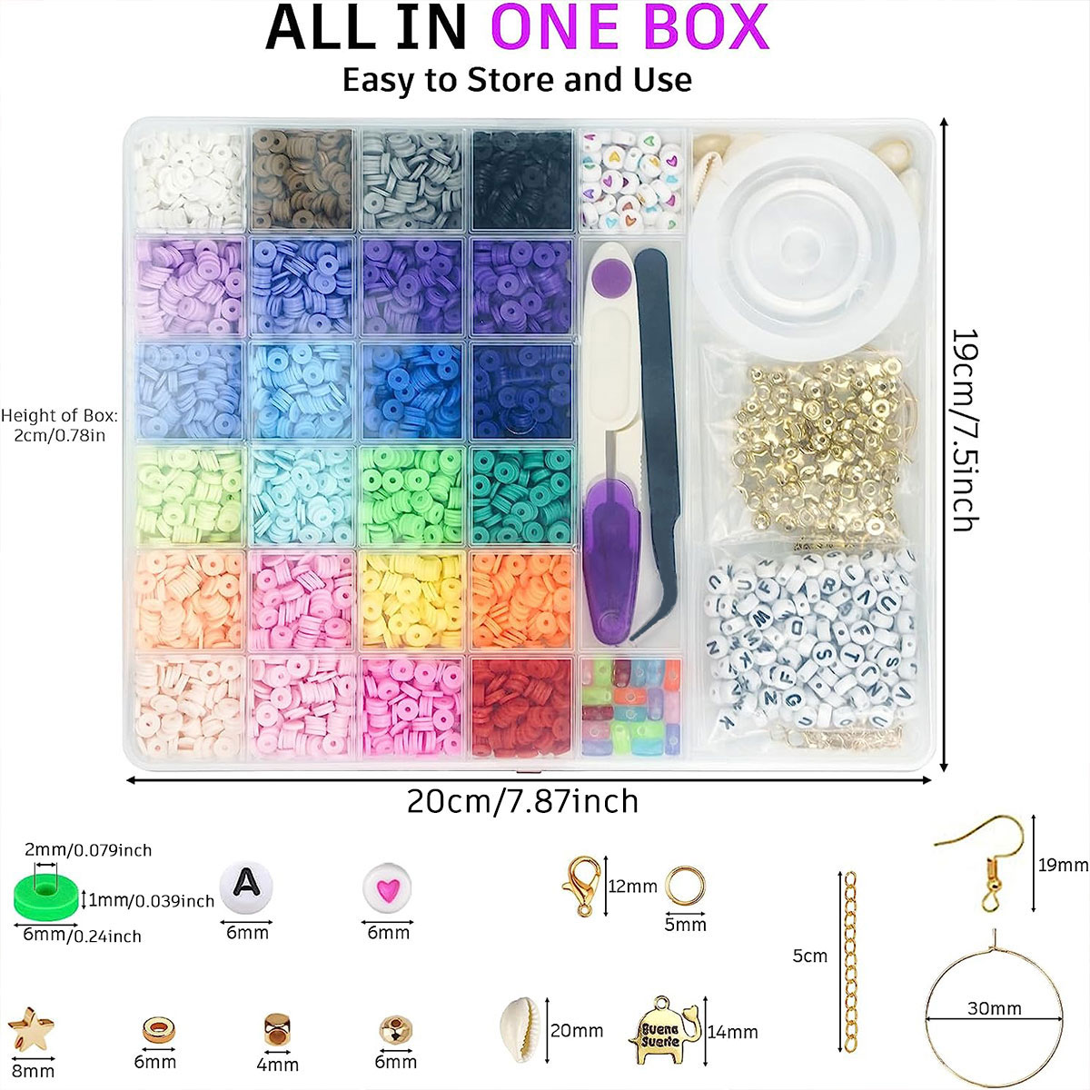 6000 Pcs 24 Colors Flat Round  - Jewelry Making Kit For Kids incelemesi ve fiyatı