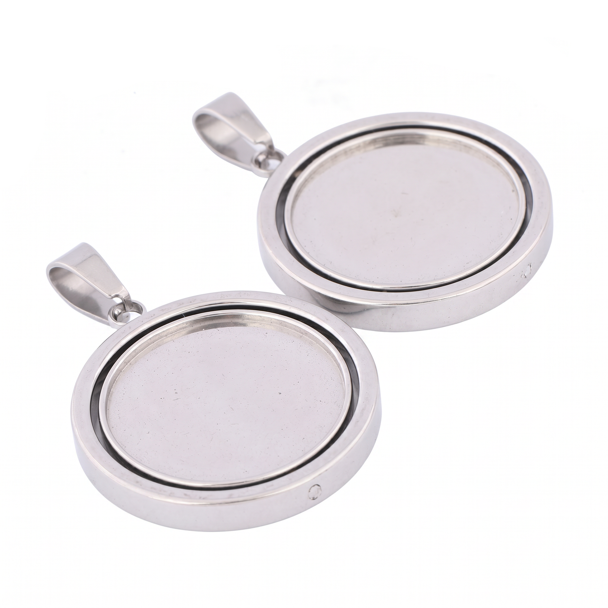 3pcs Stainless Steel  Rotatabl - Pendant Blank Bezel incelemesi ve fiyatı