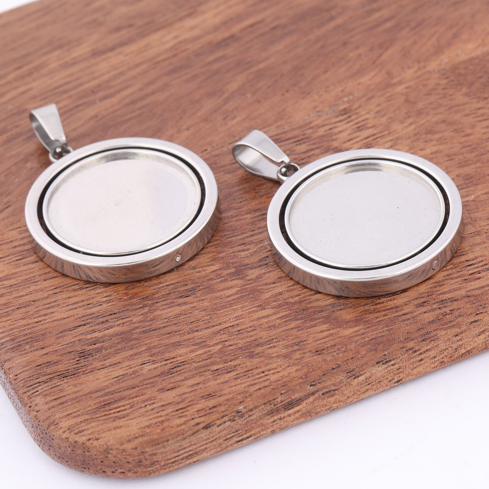 3pcs Stainless Steel  Rotatabl - Pendant Blank Bezel incelemesi ve fiyatı