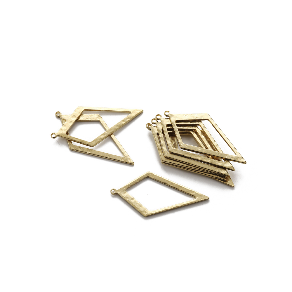 Raw Brass Hammered Rhombus Cha - Pendant Blank Bezel incelemesi ve fiyatı