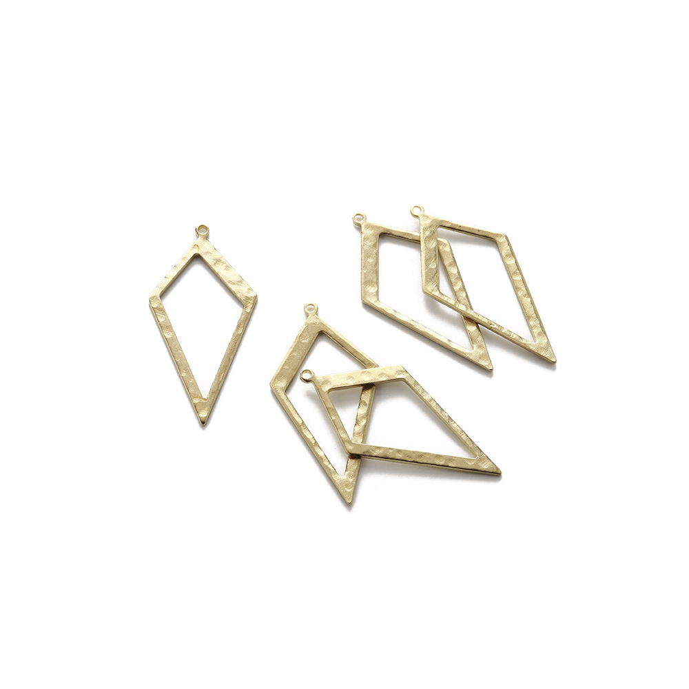 Raw Brass Hammered Rhombus Cha - Pendant Blank Bezel incelemesi ve fiyatı