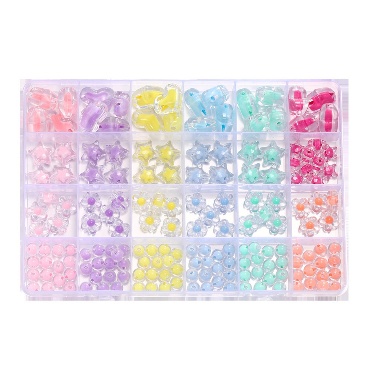 174pcs/Box Heart Acrylic Beads - Jewelry Making Kit For Kids incelemesi ve fiyatı