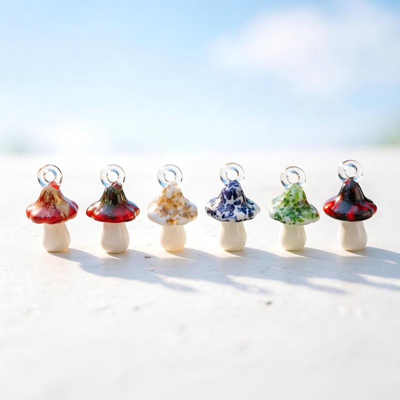 2Pcs Mini Mushroom Charms Dopa - Jewelry Making Event incelemesi ve fiyatı