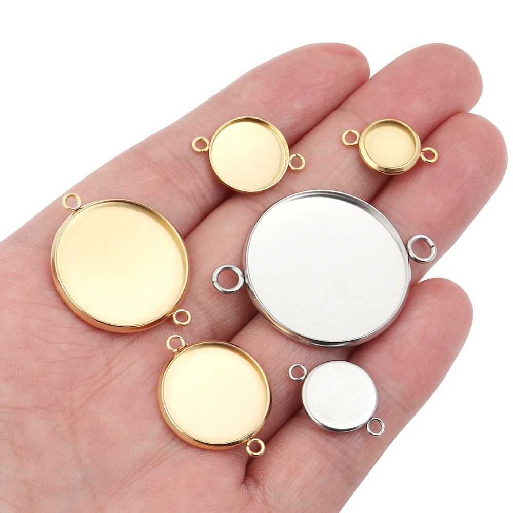10pcs 6-30mm Round Stainless S - Pendant Blank Bezel incelemesi ve fiyatı