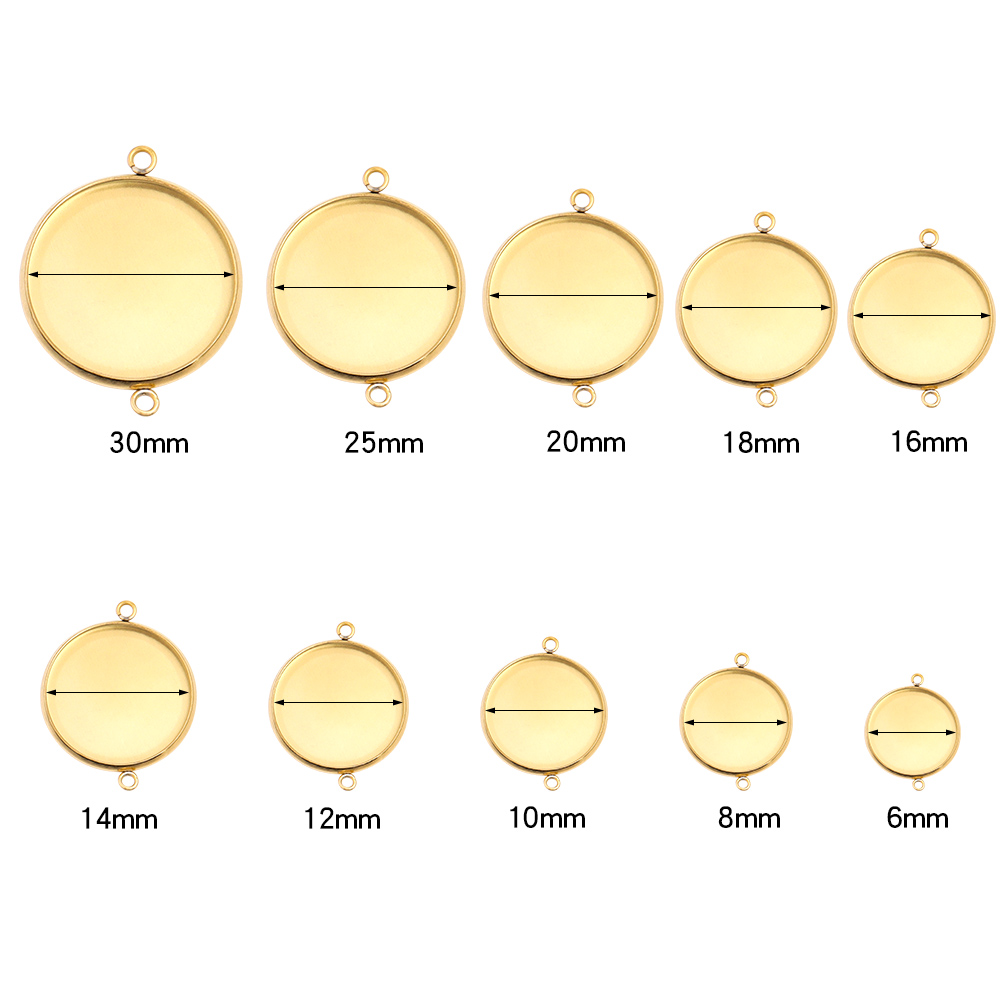 10pcs 6-30mm Round Stainless S - Pendant Blank Bezel incelemesi ve fiyatı