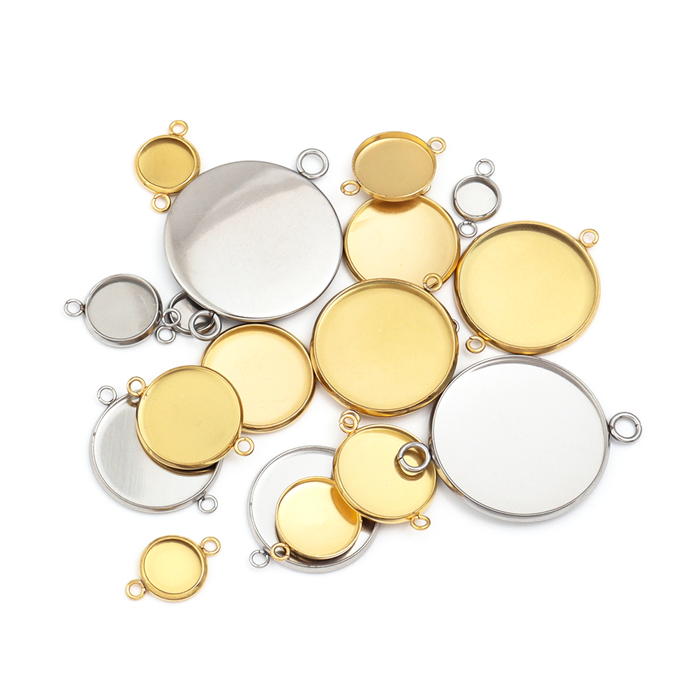 10pcs 6-30mm Round Stainless S - Pendant Blank Bezel incelemesi ve fiyatı