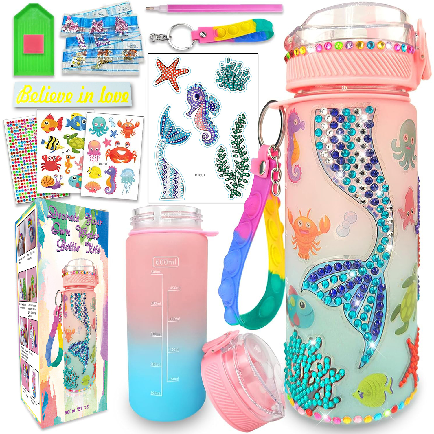 Decorate Your Own Water Bottle - Jewelry Making Kit For Kids incelemesi ve fiyatı
