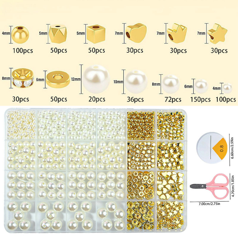 Golden Spacer Beads For Bracel - Jewelry Making Kit For Kids incelemesi ve fiyatı