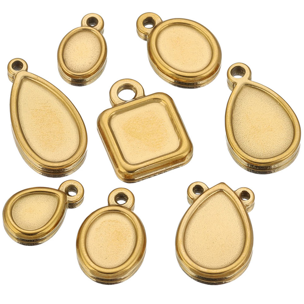 5pcs Stainless Steel Square Dr - Pendant Blank Bezel incelemesi ve fiyatı
