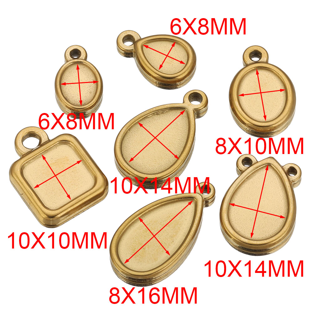 5pcs Stainless Steel Square Dr - Pendant Blank Bezel incelemesi ve fiyatı