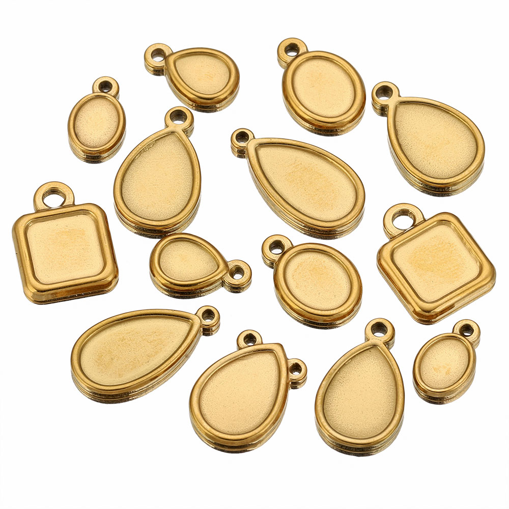 5pcs Stainless Steel Square Dr - Pendant Blank Bezel incelemesi ve fiyatı