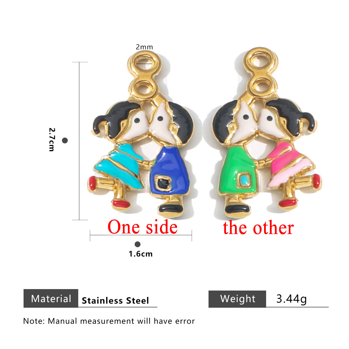 2pcs Stainless Steel Charm Cou - Jewelry Making For Couples incelemesi ve fiyatı